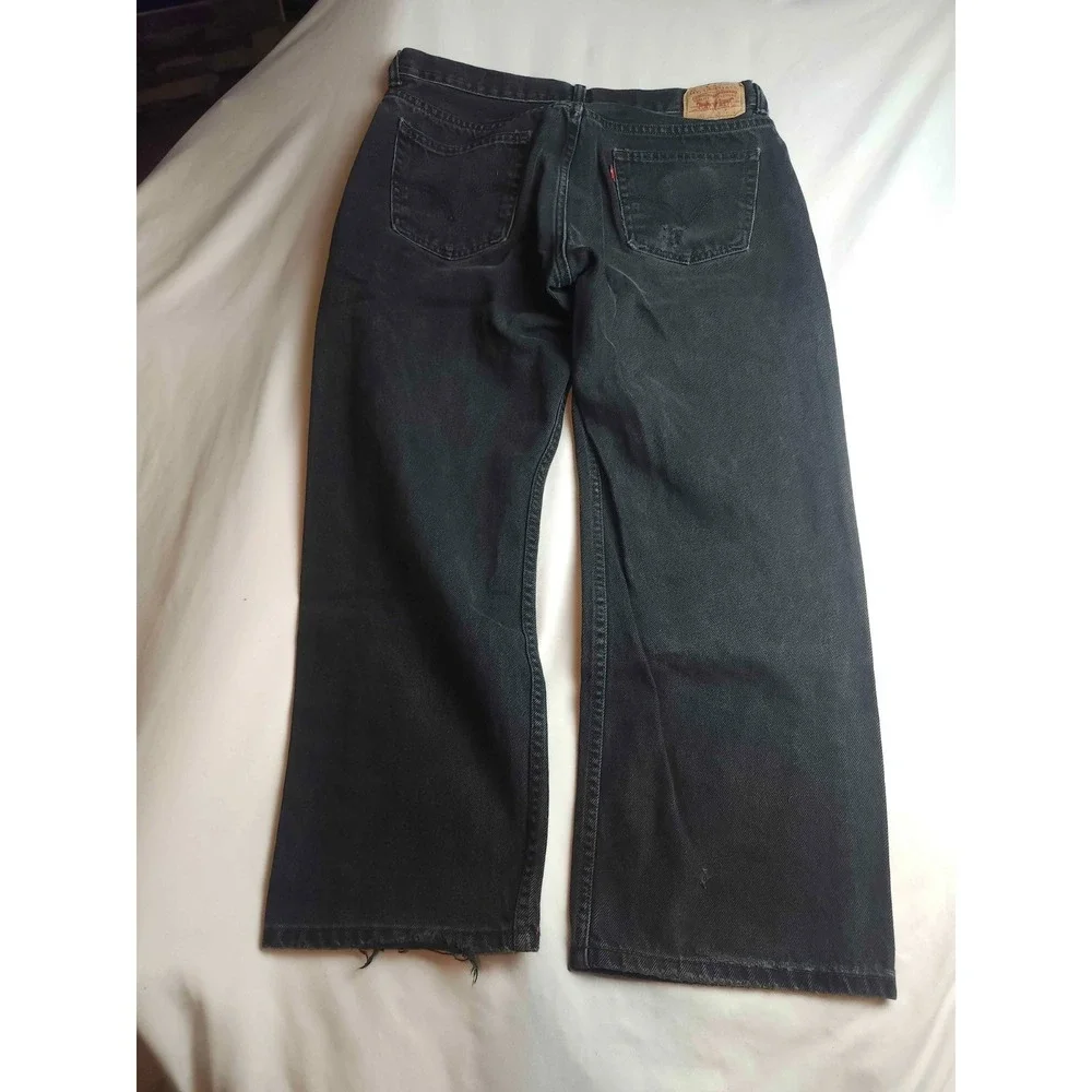 Levi's 550 Jeans Mens Size 34x28 Black Denim Relaxed Fit Straight Leg Casual
